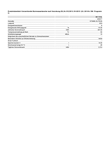STIEBEL ELTRON Kleinspeicher SH 15 SL, 2 kW, druckfest, Übertisch, stufenlose Temperaturwahl über Drehwähler, Frostschutzstellung, Signallampe, 229477