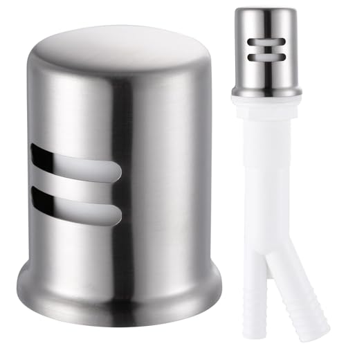 Dishwasher Air Gap Cover Dishwasher Air Gap Cap for Kitchen Sink Solid Brass Dishwasher Overflow Vent Cap Replacement Kit Brushed Stainless Steel
