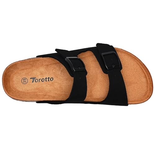 Image of Torotto Kids Sandals Boys Girls Slide Summer Non-slip Cork Glitter Toddler Slippers with Adjustable Straps for Indoor & Outdoor