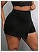 Verdusa Women's Plus Size Slit Jean Skort Asymmetrical Denim Jorts High Rise Wrap Shorts Black XX-Large Plus