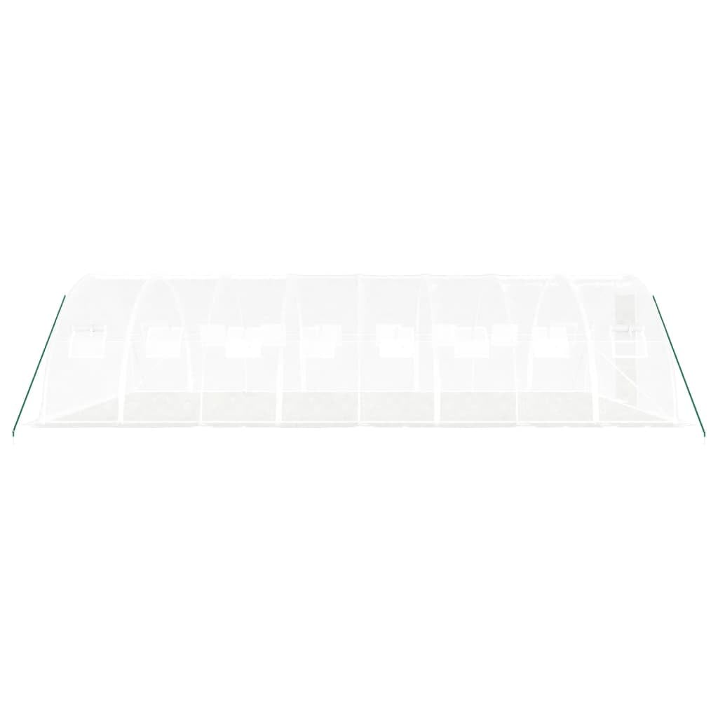 Invernadero con marco de acero blanco, 32 m², 8 x 4 x 2 m, para cultivo de plantas, verduras, hierbas, flores, tomates, pepinos, con ventilación, resistente a la intemperie, transitable