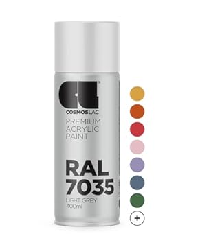 Cosmos LAC Acrylic Paint Spray Can in Many RAL Colours, 400 ml Spray Can Perfect for DIY, Upcycling and Other Painting Work RAL 7035 LIGHT GREY N319
