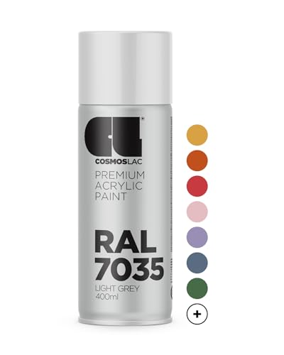 COSMOS LAC Spray Premium Acrylic Brillante Ral 400 Ml (RAL 7035 Gris luminoso)