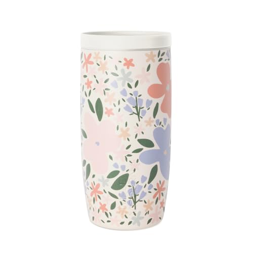 Image of Simple Modern Mother's Day Travel Coffee Mug Tumbler with 360 Lid | Gifts for Her | Ceramic-Lined Insulated Stainless Steel Cold Brew Iced Coffee Cup | Voyager Signature | 16oz | Field of Flowers