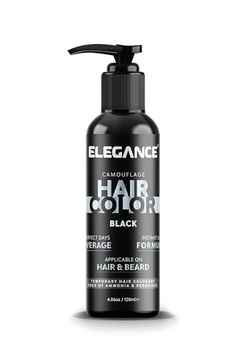 Tinte Temporal para Cabello y Barba Negro E Elegance miniatura 1