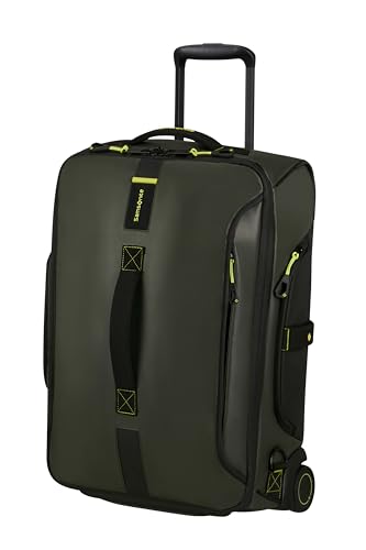 Samsonite Paradiver Light   Bolsa de Viaje con Ruedas y Función Mochila (55 cm), Small, Equipaje de Mano, Repelente al Agua, Ligero, 51L, Verde (Jungle Green)