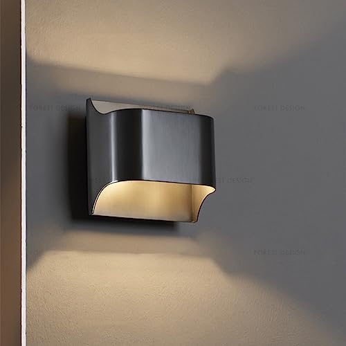 SANGPAO Nordic Light Luxury Antique Copper Up Down Light Wall Sconce Indoor Brass Modern Wall Light Gold Hallway Wall Mount Lamp Black Industrial Farmhouse Lighting Fixture For Bedroom Bedside