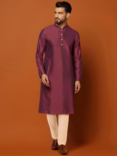 Image of KISAH Men's Silk Blend Kurta Sherwani Trouser Set