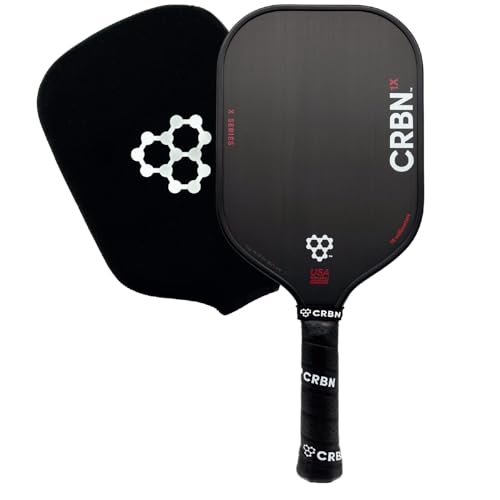CRBN Pickleball - X Series Power Paddle - Carbon Fiber Pickleball Paddle with Foam Injected Edges for Expanded Sweet Spot (1X 16mm)