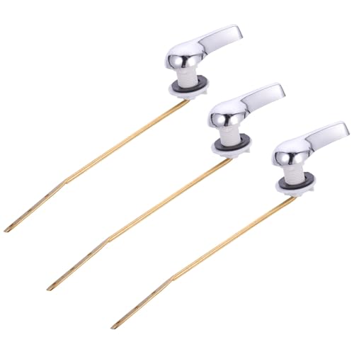 TEHAUX 3個 トイレフラッシュレバー 銅製正面取付けレバー 高耐久サイドマウント対応 水洗便器用交換部品 簡単操作と多機能設計