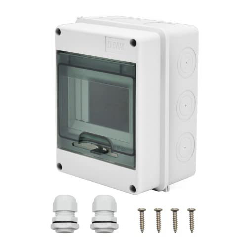 Gersik Circuit Breaker Box, Ip65 5 Power Distribution Protection Box With Terminal And Din Rail For Miniature Circuit Breaker, For Indoor Wall #TOP1