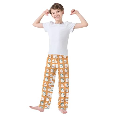 Orange Cat Cute 1 Long Pajama Pants Bottoms Soft Sleepwear with Pockets2