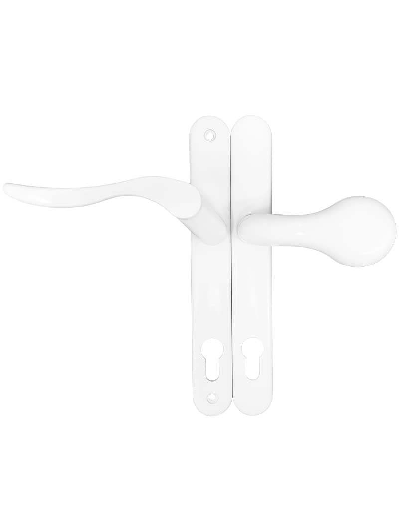Avocet White Lever Pad 92mm PZ Inline Door Handle 200mm Fix L/H