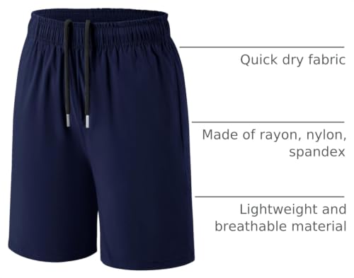 Image of Somaibo Boys Athletic Shorts Kids Quick Dry Basketball Soccer Running Sports Gym Active Performance Shorts with Pockets