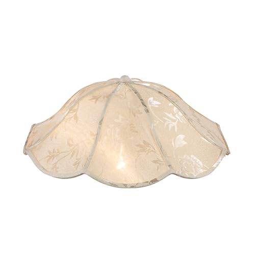 Image of Aspen Creative 52003 Ceiling Clip-on Lamp Shade, Transitional Design in Ivory with Floral Pattern, 13 inch Diameter x 5 inch Height