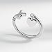 925 Sterling Silver Heart Pendant Ring Minimalist Adjustable Rings Band Handmade Rings for Women (Color 1)