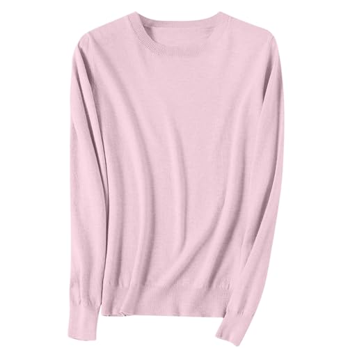Image of Sweaters for Women Fall Long Sleeve Lightweight Crewneck Knit Tops Casual Soft Pullover Sweater Base Layer Shirts