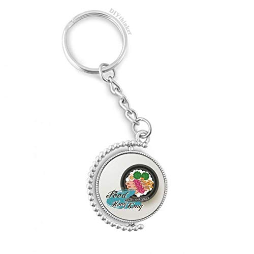 Porte-clés Hong Kong claypot chine rotatif, idée cadeau souvenir multicolore