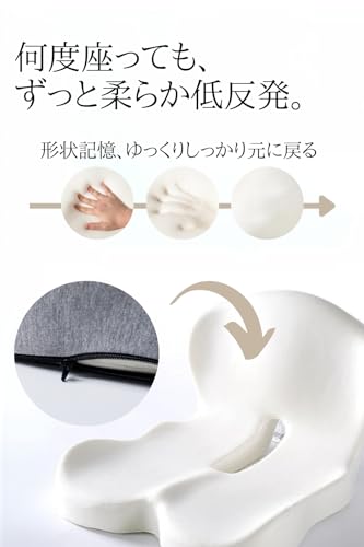 MYHUE 椅子 クッション 腰痛対策 姿勢矯正 骨盤矯正 チェアクッション 低反発クッション 骨盤サポートチェア ランバーサポート 背もたれ 腰 尻 一体型 腰痛 坐骨 ヘルニア カバー洗える 在宅ワーク 自宅 オフィス 車 運転 (グリーン) の商品画像 2