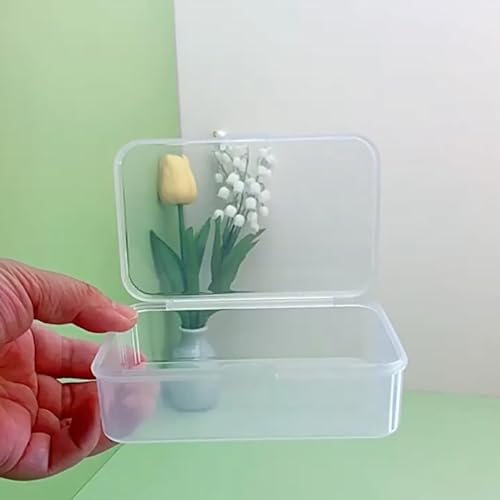 Image of 12 pcs Clear Plastic Box Containers (4.65 inch x 2.84 inch x 1.38 inch), Organizer Storage Box for Small items, Rectangular Storage Containers, Small Bead Organizer