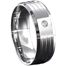 Size 6 14K Gold Band Ring for Men Trendy, Waterproof Stainless Steel Finger Ring Non Tarnish, Anniversary Birthday Valentines Day Gifts, Statement Ring Fashion Jewelry Accessories.