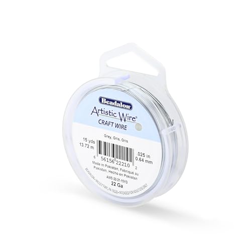 Image of Artistic Wire, 22 Gauge Tarnish Resistant Colored Copper Craft Wire, Grey, 15 yd