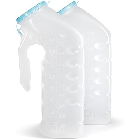 Stock Your Home Male Urinal with Glow in The Dark Lid (2 Bottles) Cover