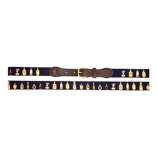 Bourbon Bottle Needlepoint Belt with Leather Backing (42, Bourbon)4