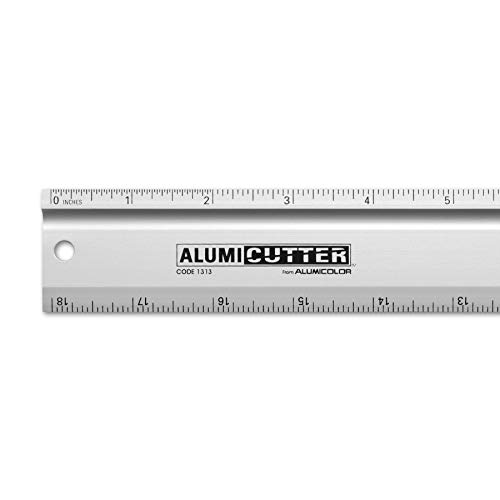 Alumicolor Alumicutter Aluminum Straight Edge W/Blade For Office, School, Engineering And Framing, 18In, Silver #TOP1