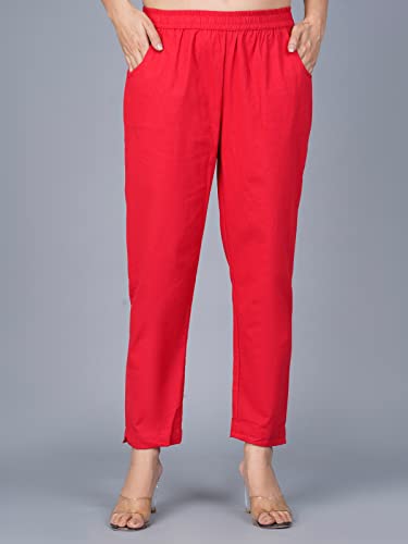 Image of Regular Fit Fully Elastic Waist Ankle Length Premium Cotton Casual Trouser Pant (Combo Pack of 2)
