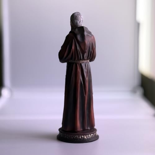 Estatua Padre Pio Resina 11 pulgadas miniatura 4