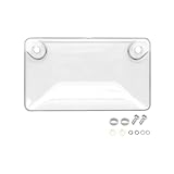 Zpana Motorcycle License Plate Cover, Clear Unbreakable Motorbike License Plate Protector with Installation Screws & Caps, Motocross Tag Holder Cover, Compatible with ATV Dirt Bike Scooter
