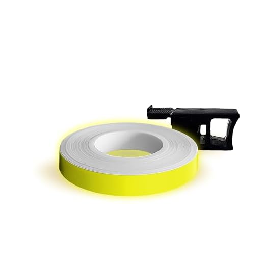 Quattroerre - Tiras adhesivas fluorescentes Wheel - Color amarillo flúor - Medidas 7 mm x 6 mt