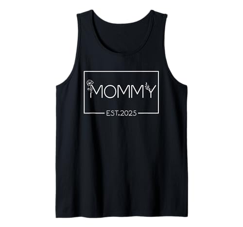 Floral Mommy est 2025 Camisa linda para el Día de la Madre con gráfico de nueva mamá Camiseta sin Mangas