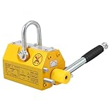 1320LBS Magnetic Lifter, Heavy Duty Permanent Lifting Magnet with Release, 2.5 Safety Factor Steel Magnet Lifter for Plate, Round Bar & Industrial Hoist Lifting, Updated Version