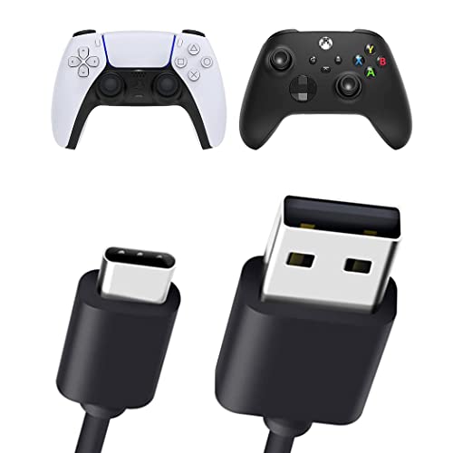 PXN USB Type C Kabel 0.8M, USB-C Kabel Ladekabel USB Typ C Daten Sync Kabel for PS5, Xbox series X, Xbox series S Controller (80mm, Schwarz) Cover