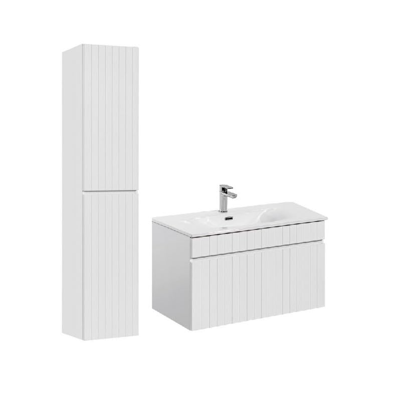 COMAD - Mueble lavabo empotrable (80 cm) + columna emblemática blanca