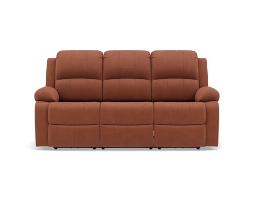 Bestmobilier - Armand - Canapé 3 Places Relax électrique en Velours côtelé, Terracotta