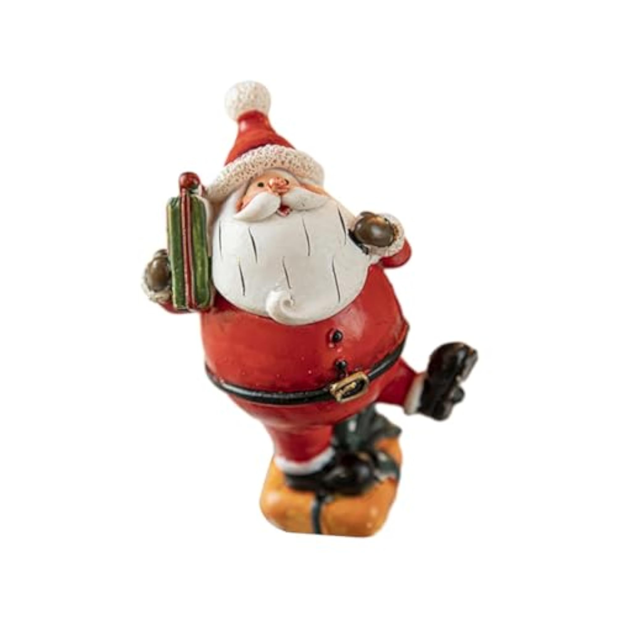 Small Resin Santa Statue, Farmhouse Style Tabletop Decoration