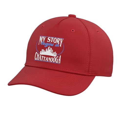 Born in Chattanooga Adjustable Printed Baseball Hat, Red
