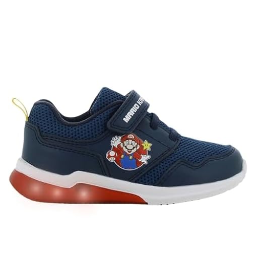 Leomil Super Mario Zapatos Zapatos con Luces niños 30, Ideal para la Escuela y el Tiempo Libre, Azul | Ya disponible en tu tienda friki favorita! En mundofriki.es!