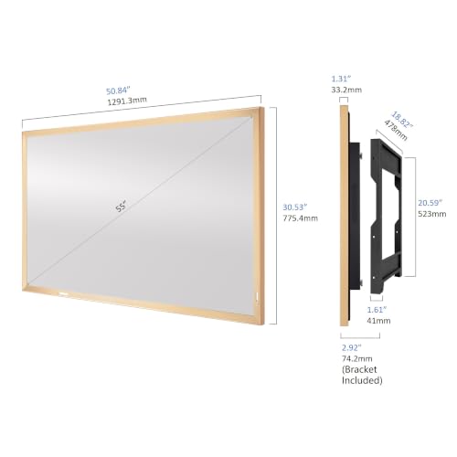 Image of Soulaca 55-Inch 4K UHD Smart Mirror TV with Champagne Gold Aluminum Frame, WiFi, Bluetooth, Voice Control ATSC Tuner Smart Gallery Fireplace