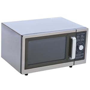 Commercial Microwave with Dial Control, 1 Cubic Feet Interior, Stainless Steel, 1000 Watts, UL and NSF Approved