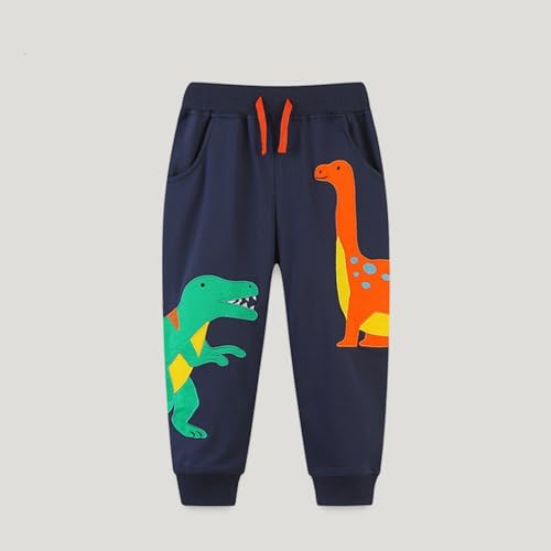 Dinosaur Print Boys Sweatpants Cute Sport Drawstring Jogger Pants Athletic Pull-on Fleece Elastic Trousers2