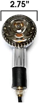 Motorcycle 4pcs Smoke Front and Rear Chrome Turn Signals Indicators Blinkers Lights Round Chrome Turn Signals Blinkers Compatible with Suzuki Honda Kawasaki Yamaha Scooters