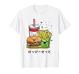 Funny Kawaii Happy Burger Set Japonés Japón Hiragana Kids Camiseta