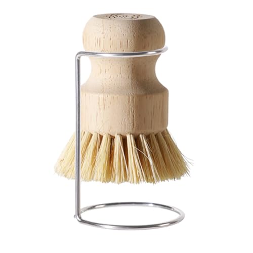 Image of Bamboo Dish Brush, Kitchen Dish Brush with Natural Sisal Bristles for Dishes, 1PC