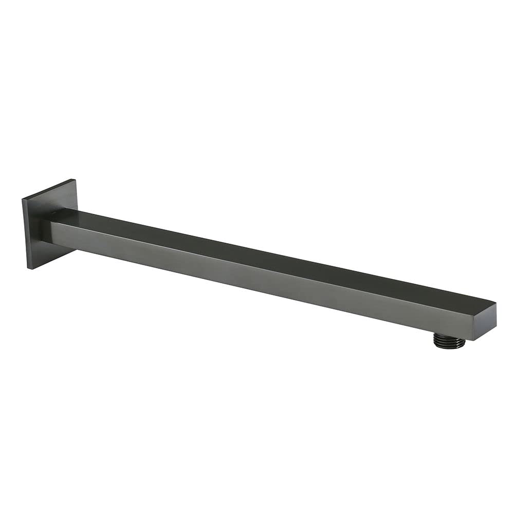 Milano Grey Orno Wall Mounted Rectangular Arm For Rainfall Shower Head - Gunmetal