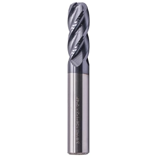 Image of 3 /8 inch 4 Flute Solid Carbide End Mill, 0.125 inch Corner Radius, AlTiN Coated | 30 Degree Helix, 3 /8 inch Cutting Diameter, 3 /8 inch Shank Diameter, 1 inch Length of Cut, 2-1 /2 inch Overall Length