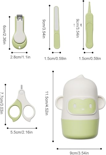 Image of Henrycares 4-in-1 Baby Nail Care Kit - Easy to Grip Safe Nail Clippers, Scissors, File & Tweezers with Cute Storage Case for Newborns & Infants